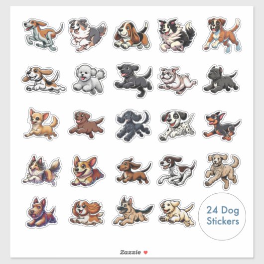 Zoomie Time Collectie van 24 Stickers (Vel)