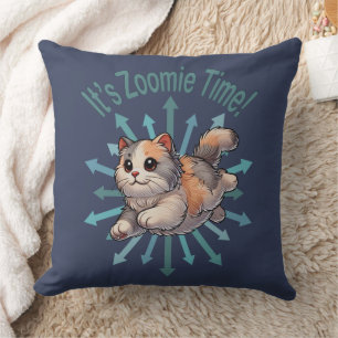 Zoomie Time Dilute Calico Cat Kussen