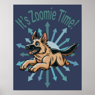 Zoomie Time Duitse herder Poster