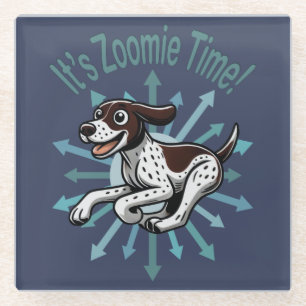 Zoomie Time Duitse kortharige pointer Glazen Onderzetter
