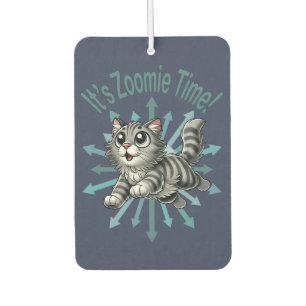 Zoomie Time Grey Tabby Cat Luchtverfrisser