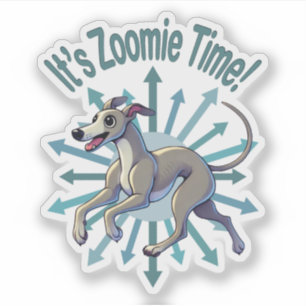 Zoomie Time Greyhound bijvoorbeeld Sticker