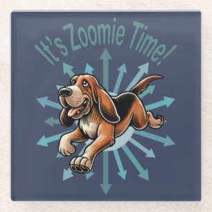 Zoomie Time Hound Dog Glazen Onderzetter