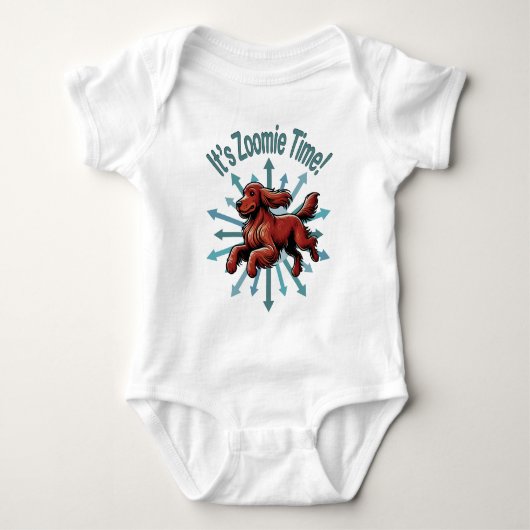 Zoomie Time Ierse Setter Romper (Voorkant)