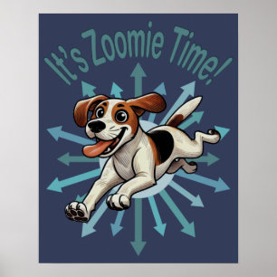 Zoomie Time Medium Beagle Mutt Poster