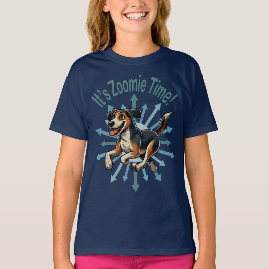 Zoomie Time Medium Mutt T-shirt (Voorkant)