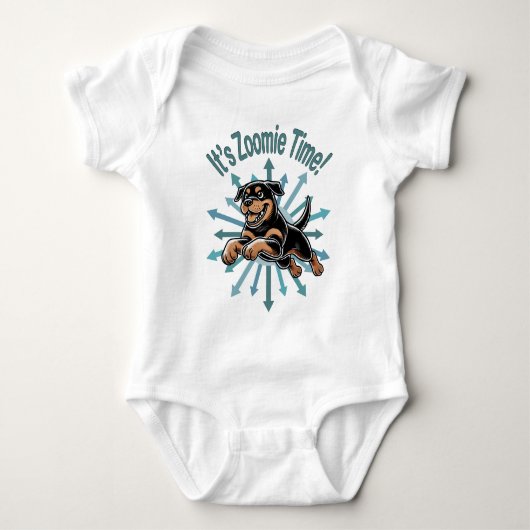 Zoomie Time Rottweiler Romper (Voorkant)