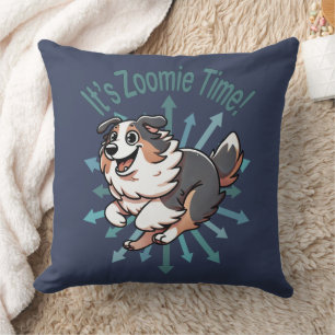 Zoomie Time voor Australian Shepherd Kussen