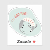 zoomies autocollant à la menthe grise illustrée (Feuille)