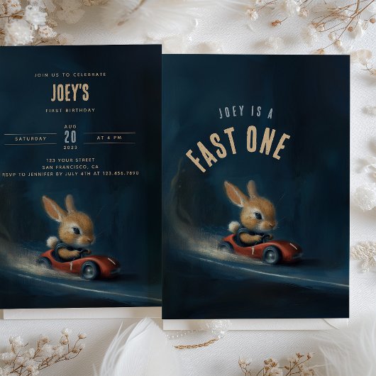 Zooming Bunny - Invitation pour la première fête d