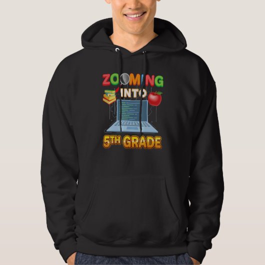 Zooming Into 5th Grade Fifth Virtual Student Learn Hoodie (Voorkant)