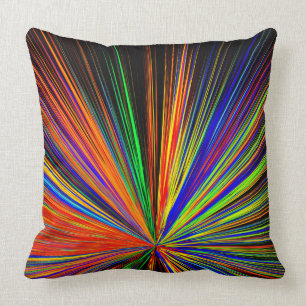 Zoomkleur, zoomstraal, regenboogmulticolor kussen