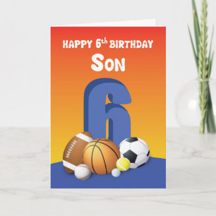 Zoon 6th Birthday Sports Balls Kaart