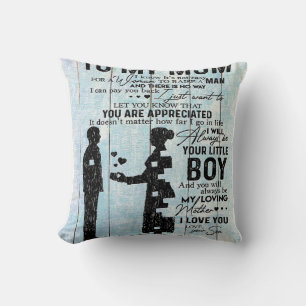 Zoon aan mam Gift, persoonlijke brief aan mijn mam Kussen
