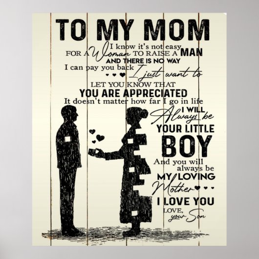 Zoon aan mam Verticaal Poster | Lovely Gift (Voorkant)