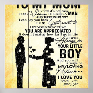 Zoon aan mama, cadeau aan mijn moeder, Moederdag-c Poster