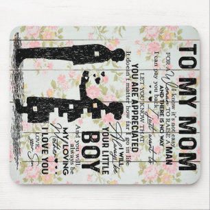 Zoon aan mama cadeau voor mam, mam Birthday Gift I Muismat