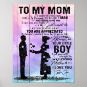 Zoon aan mijn moeder brief, moeder Birthday Gift Poster (Voorkant)