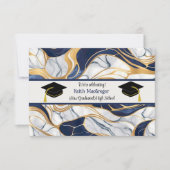 Zoon Afstuderen Viering in Blauw Marmer Kaart (Voorkant)