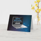 Zoon Birthday naam met computer Kaart (Gele Bloem)