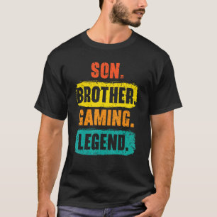 Zoon Broer Gamen Legende Beste Bro Eer Broederscha T-shirt