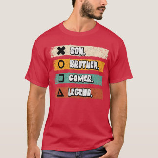 Zoon Broer Gamer Legende Grappig Videospel Gaming T-shirt