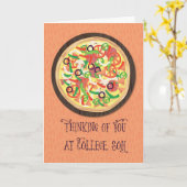 Zoon die aan je denkt op College Pizza Kaart (Gele Bloem)