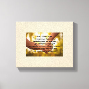 Zoon die huisgedicht verlaat op canvas afdruk