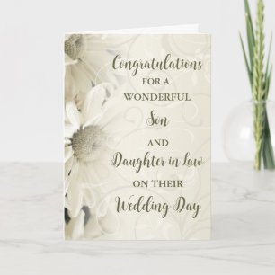 Zoon & dochter in de wet trouwdag gefeliciteerd kaart