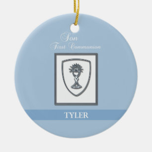 Zoon, Eerste Communie Zilveren Kelk Keramisch Ornament