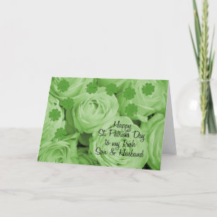 Zoon en man St. Patrick's Irish rozen Kaart