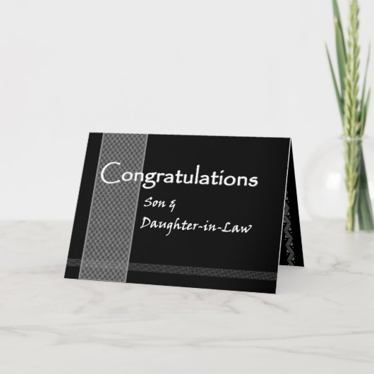 Zoon en schoondochter bruiloft gefeliciteerd kaart (Voorkant)