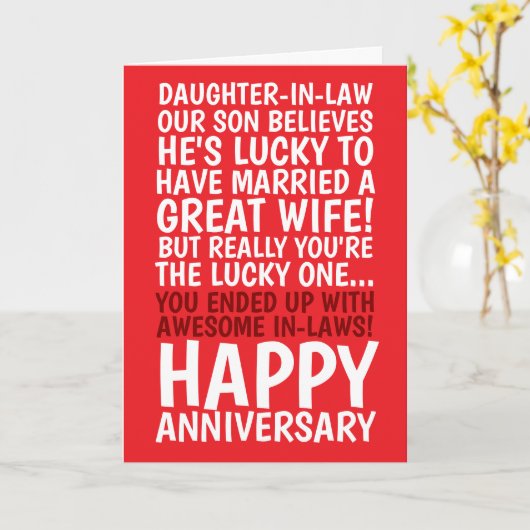 Zoon en schoondochter Jubileum Kaart (Gele Bloem)