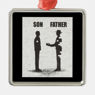 Zoon en vader metalen ornament