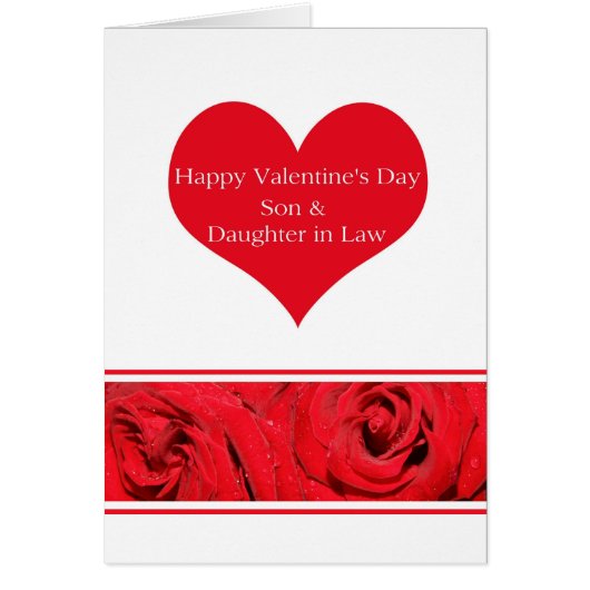 Zoon en vrouw Happy Valentine's Day Rozen (Voorkant)