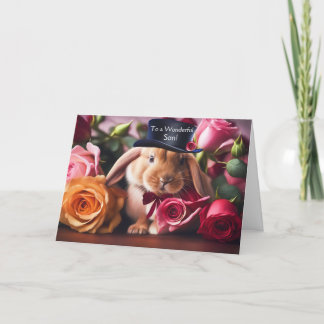 Zoon Happy Valentijnsdag Schattige Konijn Kaart