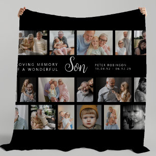 Zoon Herdenking 18 Foto Collage Fleece Deken