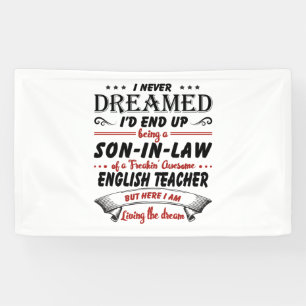 Zoon in de wet van de Geweldige Engelse leraar Spandoek