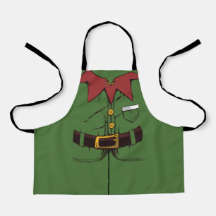 Zoon Kerst Kostuum Houdt Van Koken Elf Schap Schort