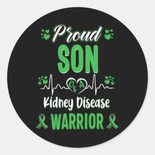 Zoon Nierziekte Warrior Awareness Lint Groen Ronde Sticker