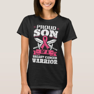 Zoon van borstkanker strijder roze bewustzijn lint t-shirt