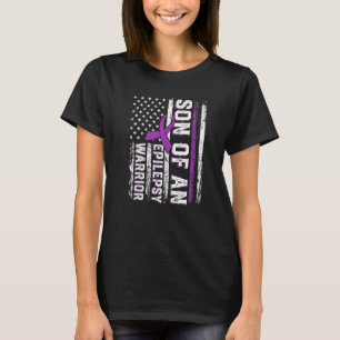Zoon van een krijger epilepsie paarse lint steun o t-shirt