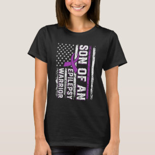 Zoon van een Warrior Epilepsy Paarse Ribbon Suppor T-shirt