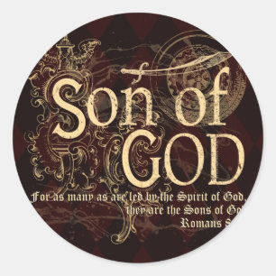 Zoon van God, Romeinen 8:14 Christelijk Ronde Sticker