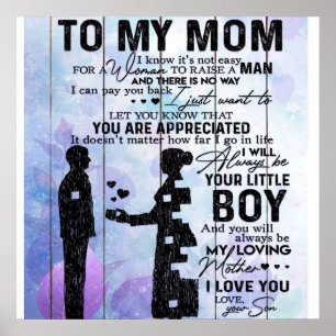 Zoon van mijn mam Gift   Lovely Holiday Gift Poster