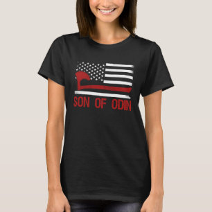 Zoon van Odin Valhalla American Viking Flag Nordic T-shirt
