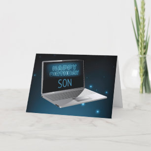 Zoon Verjaardag Computer, Technologie, Nachtlucht Kaart