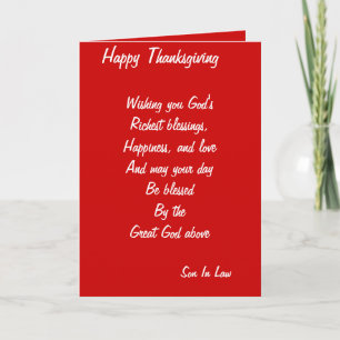 Zoon-werkkaarten voor Thanksgiving Feestdagen Kaart