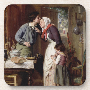 Zoon-werkverkeer, 1868 (olie op doek) drankjes onderzetter