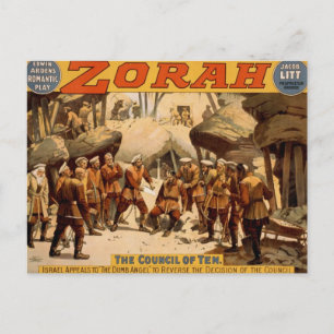 Zorah, 'De Raad van Tien' theater Briefkaart